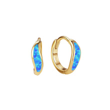 Sterling Silver Opal Hoop Earrings