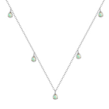 Sterling Silver Pearshaped Opal Necklace
