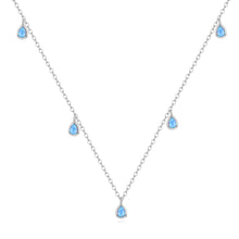 Sterling Silver Pearshaped Opal Necklace