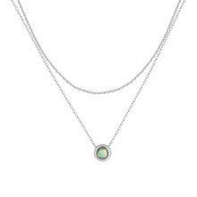Sterling Silver Large Round Opal Necklace