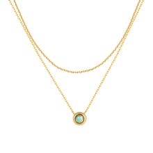 Sterling Silver Large Round Opal Necklace