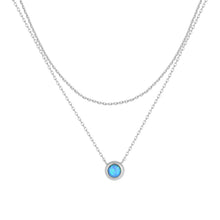 Sterling Silver Large Round Opal Necklace