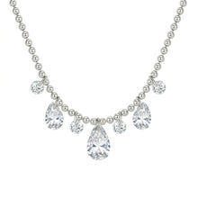 Sterling Silver Ball Chain Crystal Necklace