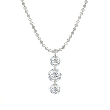 Sterling Silver Ball Chain Crystal Necklace