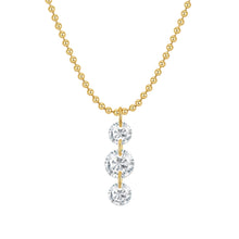 Sterling Silver Ball Chain Crystal Necklace