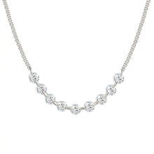 Sterling Silver Box Chain Crystal Necklace