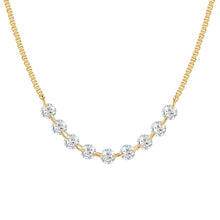 Sterling Silver Box Chain Crystal Necklace