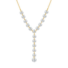 Sterling Silver Y Crystal Necklace