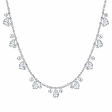 Sterling Silver Ball Chain Fancy Crystal Necklace