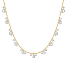 Sterling Silver Ball Chain Fancy Crystal Necklace