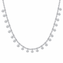 Sterling Silver Ball Chain Crystal Necklace