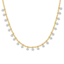Sterling Silver Ball Chain Crystal Necklace