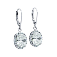 Oval Crystal Dangle Earrings