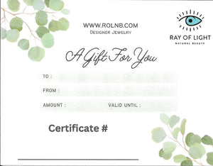 Ray of Light Natural Beauty gift card