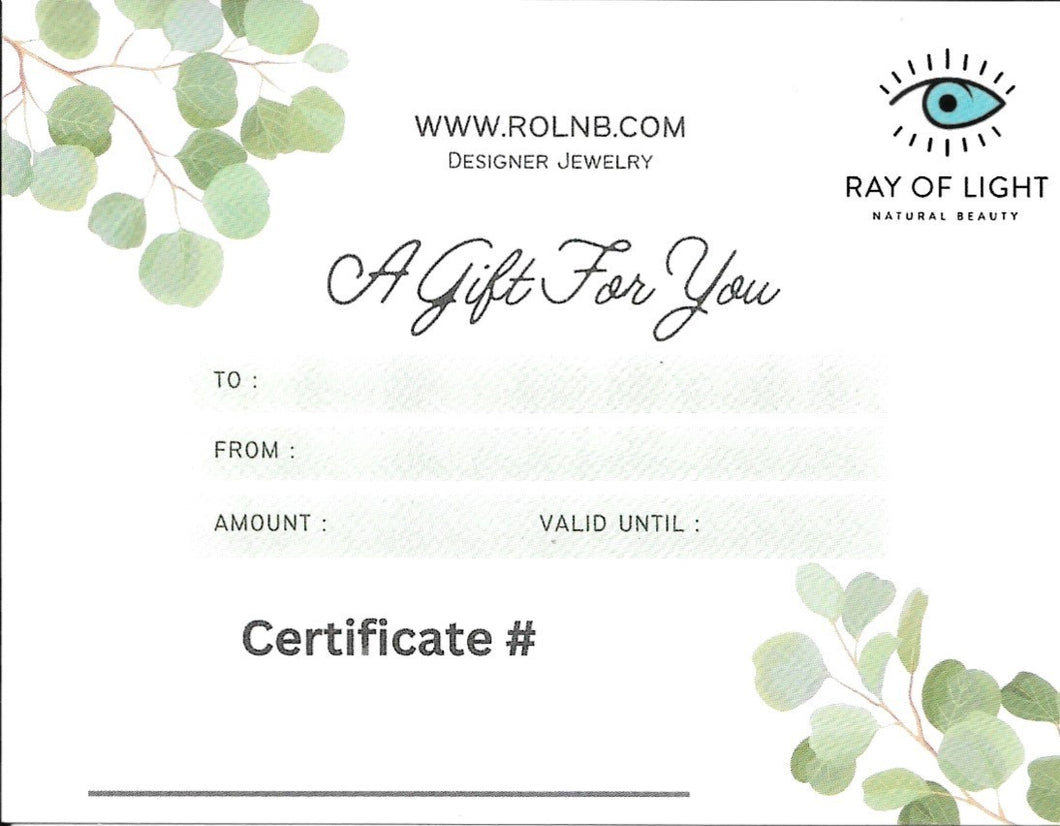 Ray of Light Natural Beauty gift card