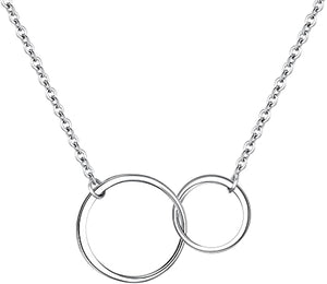 Interlocking Circle Necklace Silver