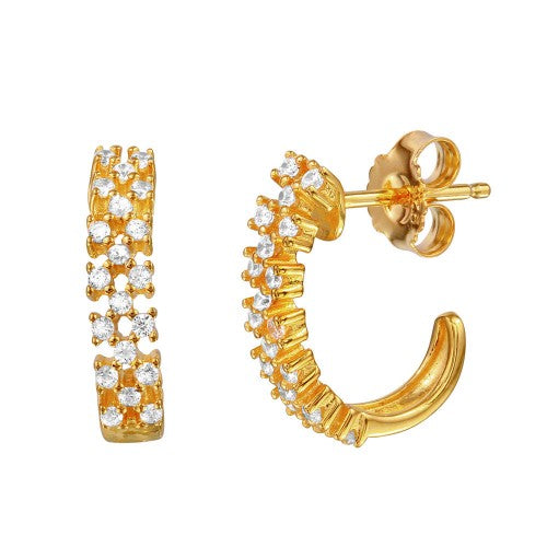 Crystal Semi-Huggie Earrings
