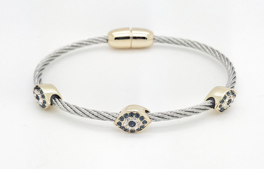 Cable Evil Eye Bracelet
