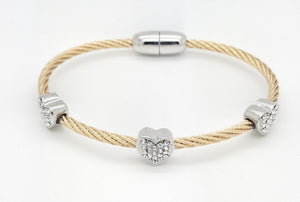 Cable Heart Bracelet